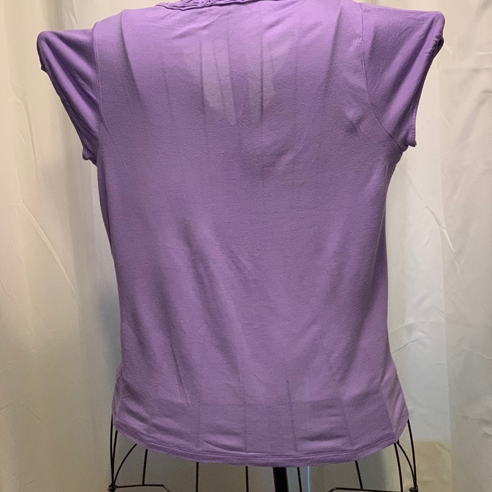 Boden ruffled v-neck lilac top - Picture 3 of 7